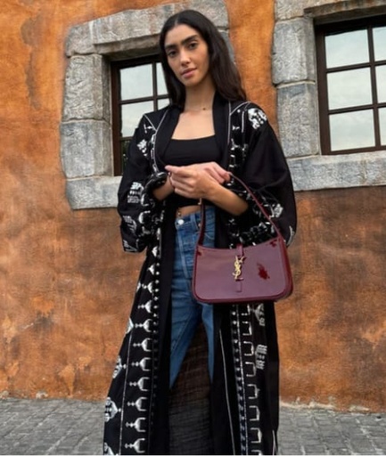 [sb24-rmd25] Black Sequin Opal Kimono