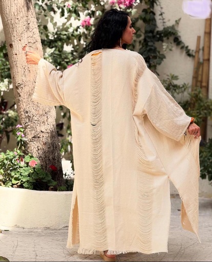 [L40-louqi] Handwoven Linen Kimono