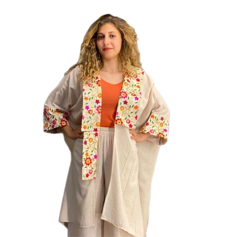 Embroidered Linen Suit