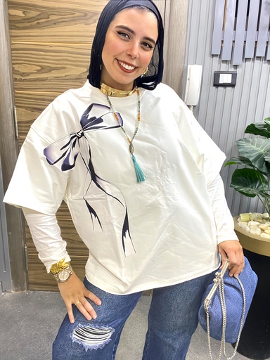 [6-ghada-sum25] Bow Tie T-Shirt