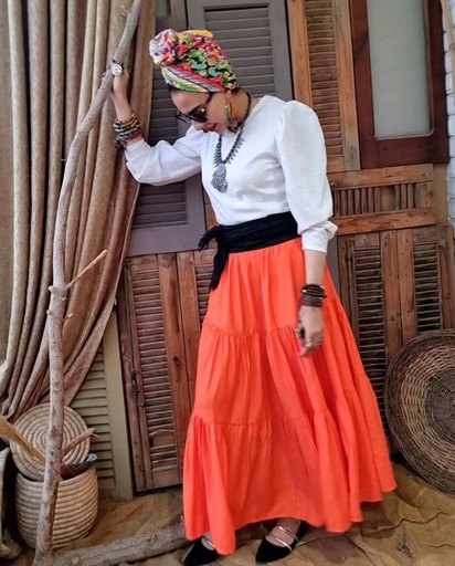 [L103-louqi] Orange Skirt
