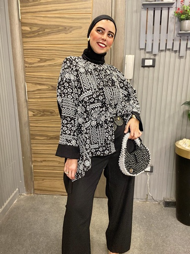 [s19-hers-sum2025] White Fox Printed Pants Set