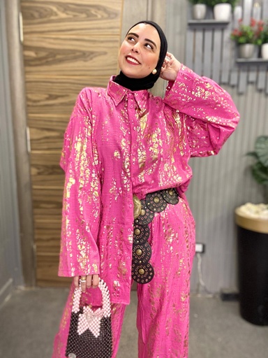 [S21-hers-sum2025] Gold Details Pink Set