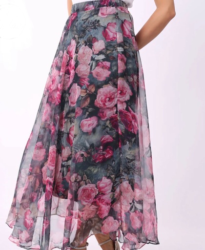 Flowy Floral Two Layered Skirt