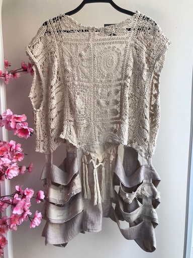 [louqi4-sum25] Shredded Crochet Vest