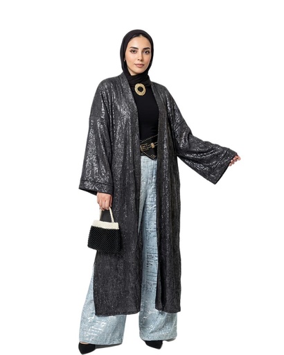 Velvet Sequin Stripped Kaftan