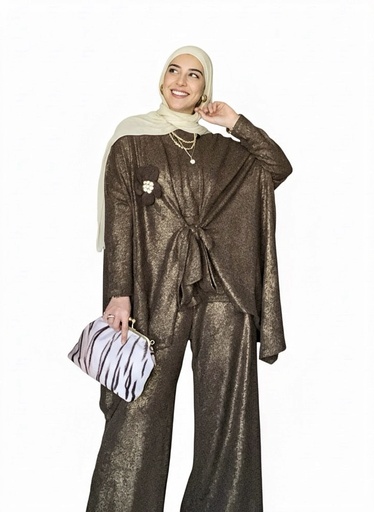 Soft Wool Poncho Pants Set