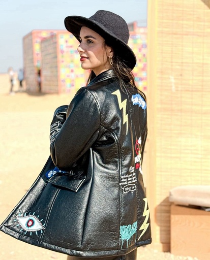 Doodles Drop Leather Jacket