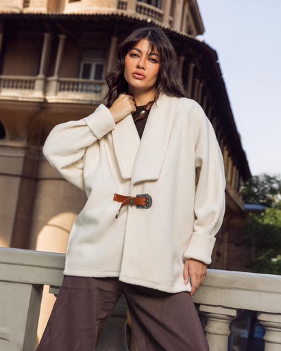 Wool Jacket Leather Belt