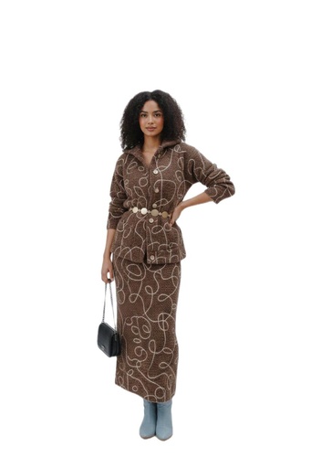 [S45\win26] Textured Fuzzy Jacket Suit