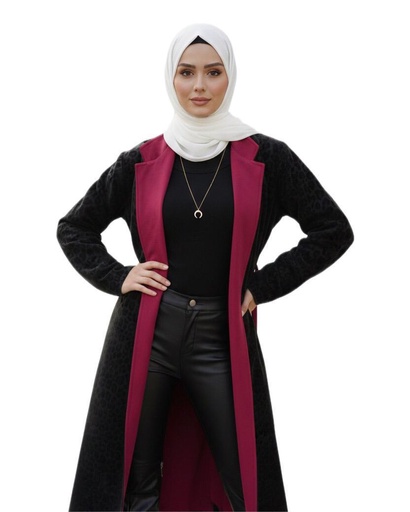 Double-Face Suede Tiger-Print Coat