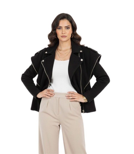 Asymmetric Zip Cape Jacket