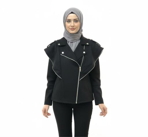 Asymmetric Zip Cape Jacket