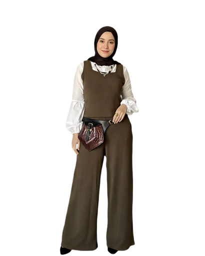 Wool Textured Vest Suit