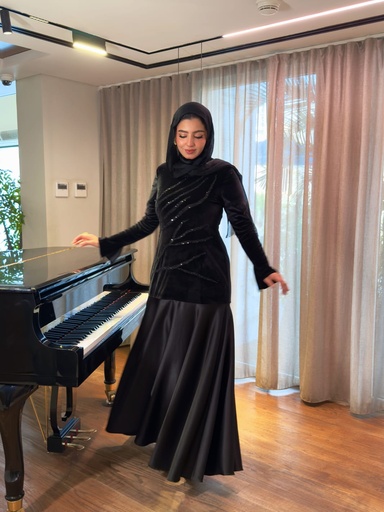 Velvet Embellished Mermaid Dress