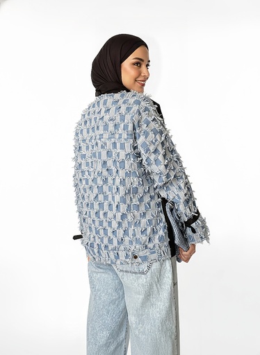 [win26] Denim Back Print Jacket