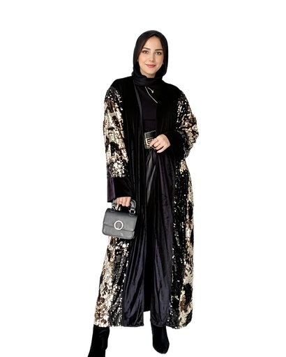 [win26] Layered Sequin Cardigan