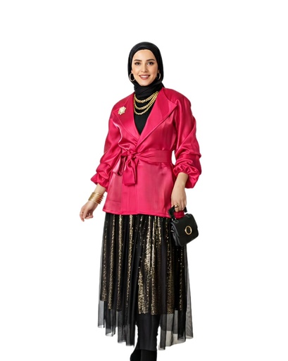 Glossy Puffy Sleeve Jacket