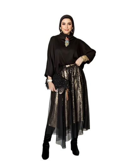 [win26] Shiny Tulle Skirt Suit