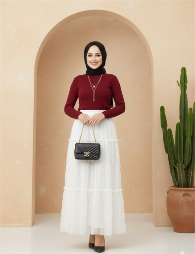 [win26] Pleated Tulle Skirt