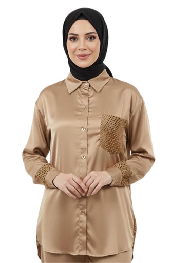 Satin Printed Pocket Chemise