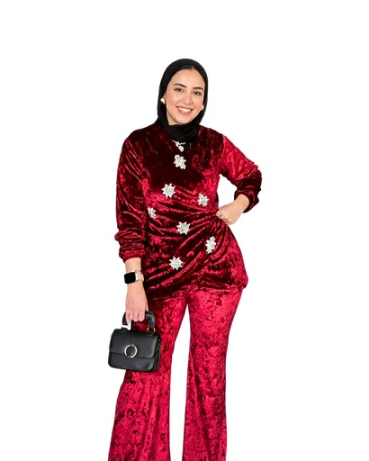 Crystal Embellished Wrap Suit