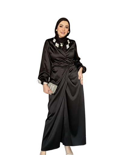 Crystal Collar Wrap Dress