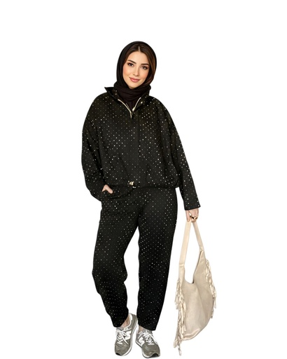 Rhinestone Suede Suit