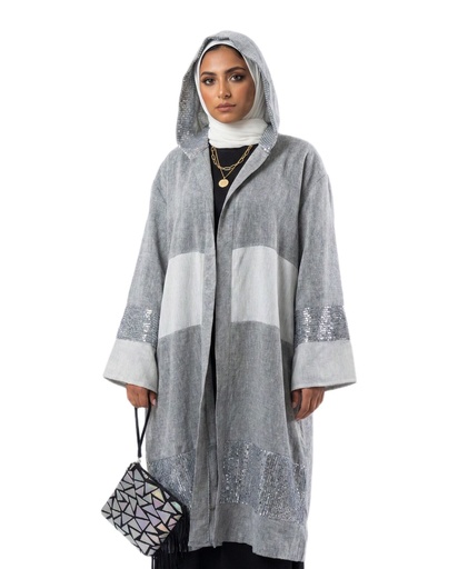 [rmd26] Paillette Sleeve Open Kimono