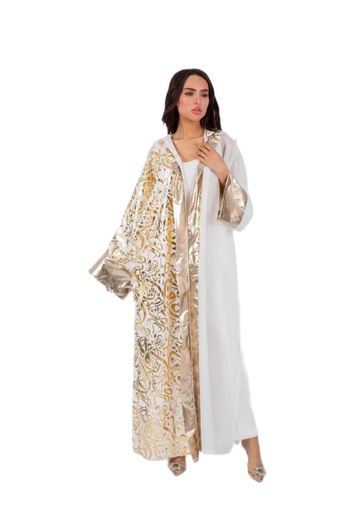 [R19\rmd26] Ramadan Gold Printed Kaftan