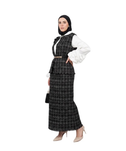 [win26] Shimmer Tweed Skirt Suit