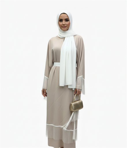 [R37-Win26] Fringed Crepe Kaftan