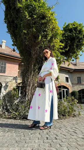 [rmd26] Colorful Star Motif Kaftan