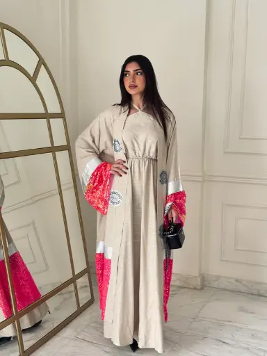 [rmd26] Statement Sequin Trim Kaftan