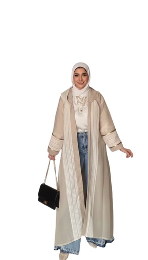 [rmd26] Gold-Striped Mesh Kaftan