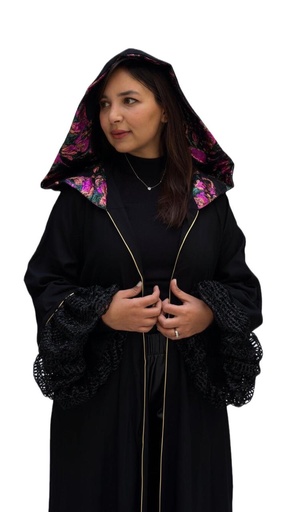 [rmd26] Midnight Gold-Trim Kaftan