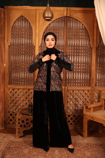  Arabesque Embroidered Velvet Jacket