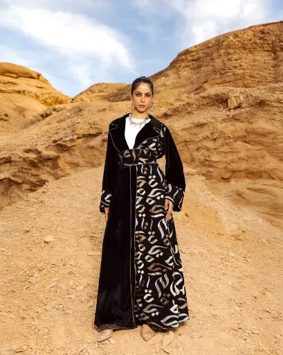 [Rmd26] Ramadan Embroidery Velvet Kaftan