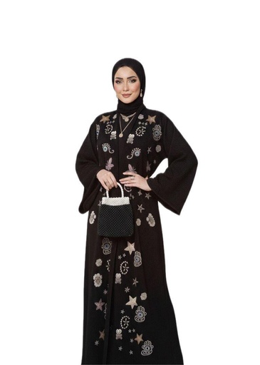 Pleated Embroidered Velvet Kaftan