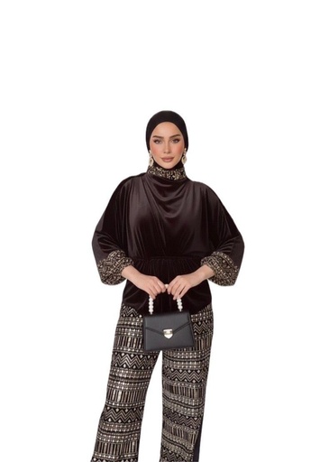 [rmd26] Gold Embroidered Velvet Suit