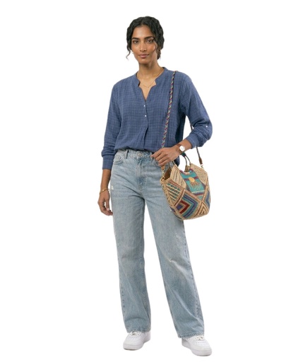 [D9\sum26] Plaid Crinkle Shirt