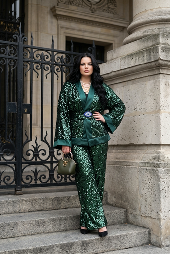 Statement Embellished Sequin Suit