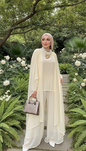 Flowy Chiffon Layered Suit