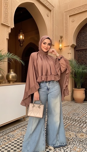 [sum26] Asymmetrical Ruffled Blouse