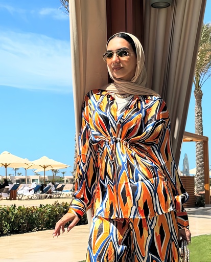 Colorful Summer Tie Waist Suit