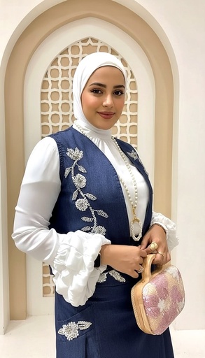 Handmade Embroidered Vest Skirt Suit