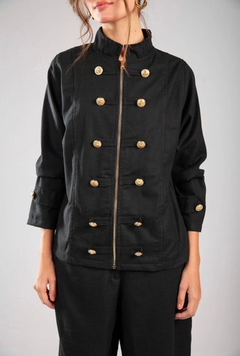 Military Button Zipper Suit