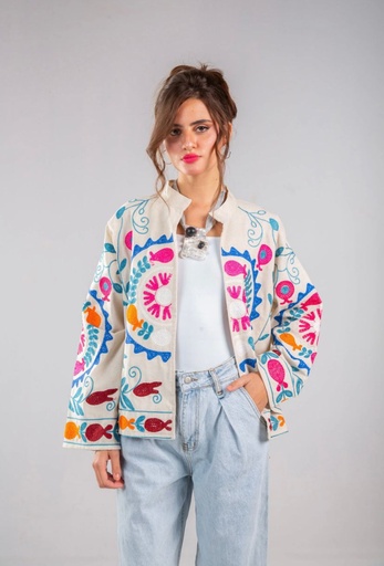 [sum26] Artistic Thread Embroidered Jacket