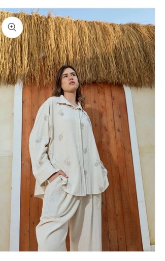 Ivory Embroidered Linen Set