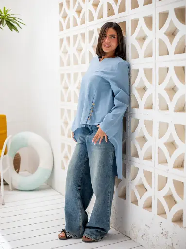 High Low Linen Top